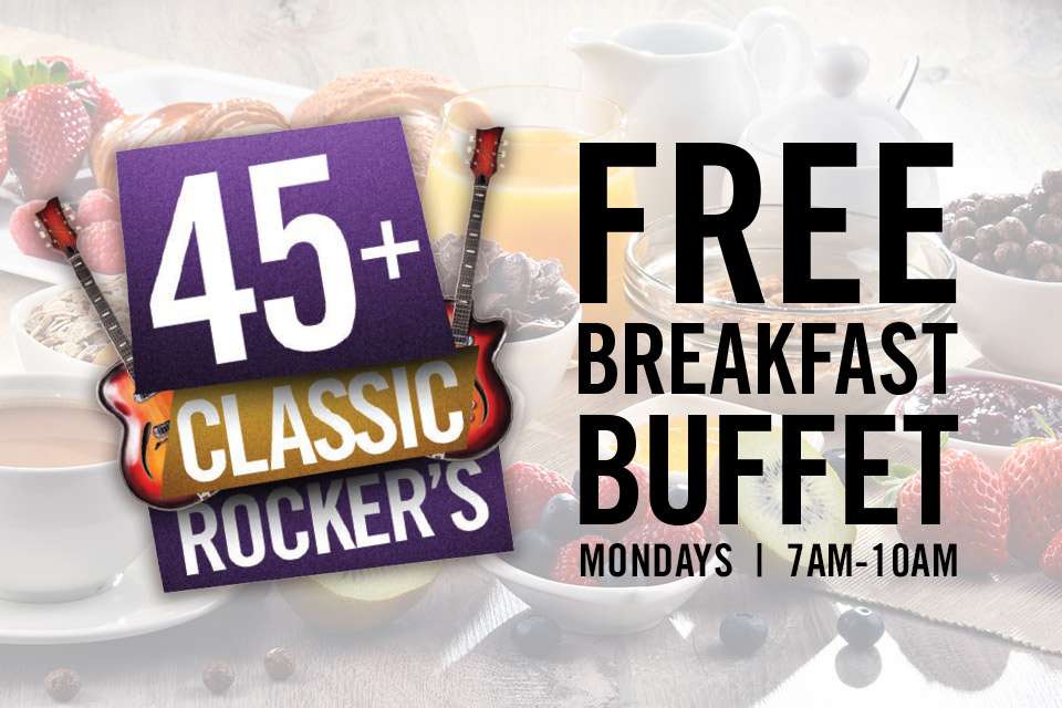 45+ classic rockers free buffet